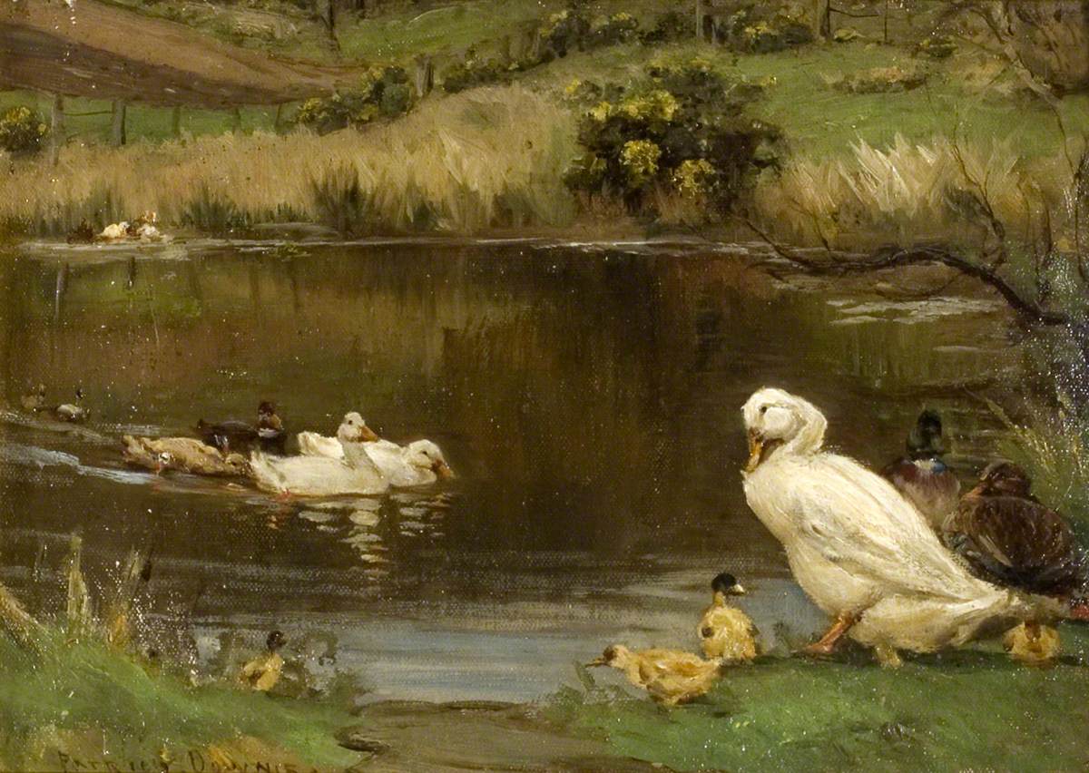 Watching the Goslings at Duck Pond — preview image